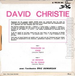 [Pochette de Toujours l (David CHRISTIE) - verso]