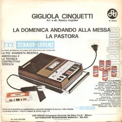 [Pochette de La domenica Andando Alla Messa (Gigliola CINQUETTI) - verso]