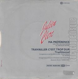 [Pochette de Travailler c’est trop dur (Julien CLERC) - verso]