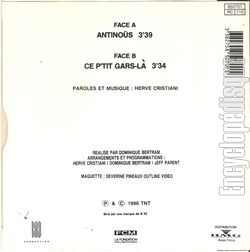 [Pochette de Antinos (Herv CRISTIANI) - verso]