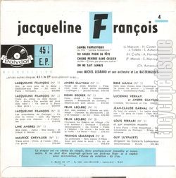 [Pochette de Samba fantastique (Jacqueline FRANOIS) - verso]