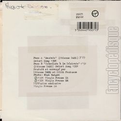 [Pochette de Saudade (tienne DAHO) - verso]