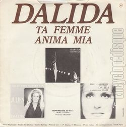 [Pochette de Ta femme (DALIDA) - verso]