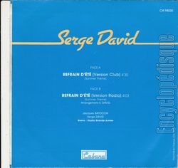 [Pochette de Refrain d’t (Serge DAVID) - verso]