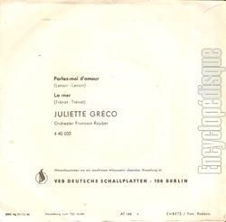 [Pochette de Parlez-moi d’amour (Juliette GRCO) - verso]
