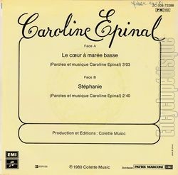 [Pochette de Stphanie (Caroline PINAL) - verso]