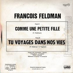 [Pochette de Comme une petite fille (Franois FELDMAN) - verso]
