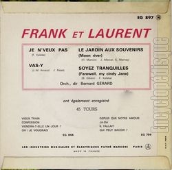 [Pochette de Je n’veux pas (FRANK et LAURENT) - verso]