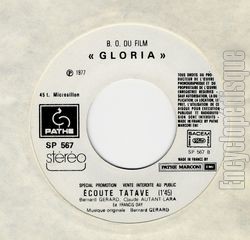 [Pochette de Gloria (B.O.F.  Films ) - verso]