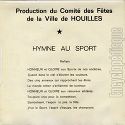 [Pochette de Hymne au sport (Ville de Houilles) (G. CHERVANT) - verso]