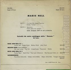 [Pochette de Y’a une fille dans l’poirier (Marie NELL) - verso]