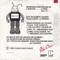 [Pochette de Fais gaffe… (Guy FRASSETO) - verso]