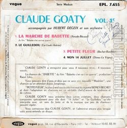[Pochette de Petite fleur - Vol. 15 (Claude GOATY) - verso]