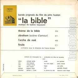 [Pochette de La bible  (B.O.F.  Films ) - verso]