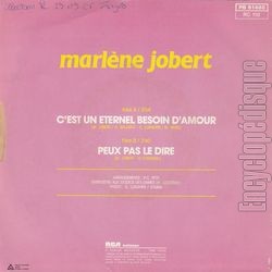 [Pochette de C’est un ternel besoin d’amour (Marlne JOBERT) - verso]
