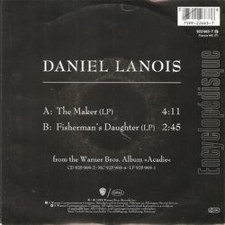 [Pochette de The maker (Daniel LANOIS) - verso]