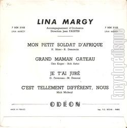 [Pochette de Mon petit soldat d’Afrique (Lina MARGY) - verso]