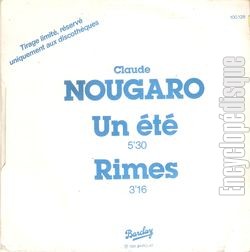 [Pochette de Un t - rimes (Claude NOUGARO) - verso]
