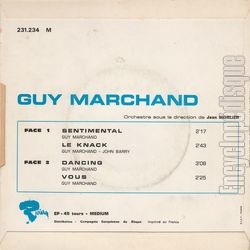 [Pochette de Sentimental (Guy MARCHAND) - verso]