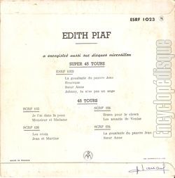 [Pochette de Padam Padam… (dith PIAF) - verso]