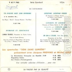 [Pochette de Un deuxime 1/4 d’heure avec Jean Raymond (Jean RAYMOND) - verso]