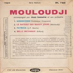 [Pochette de Misricorde (MOULOUDJI) - verso]
