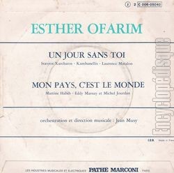 [Pochette de Un jour sans toi (Esther OFARIM) - verso]