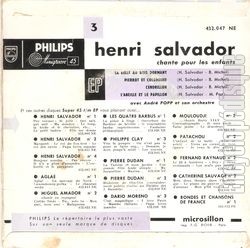 [Pochette de Chante pour les enfants - N3 (Henri SALVADOR) - verso]