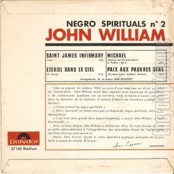 [Pochette de Negro spirituals n 2 (John WILLIAM) - verso]