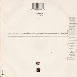 [Pochette de Jimmy Somerville & June Miles Kingston -  Comment te dire adieu  (Les FRANCOPHILES) - verso]
