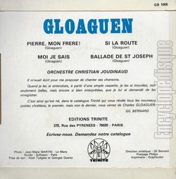 [Pochette de Pierre, mon frre (Charles GLOAGUEN) - verso]