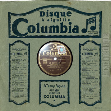 [Pochette de Reynaldo Hahn -  Le retour du marin / Le pauvre laboureur  (Columbia BF)]