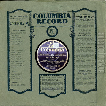 [Pochette de Fanfare de trompettes, clairons & tambours -  Parade militaire / Drapeaux et tendards  (Columbia DF) - verso]