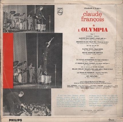 [Pochette de Claude Franois  l’Olympia (Claude FRANOIS) - verso]