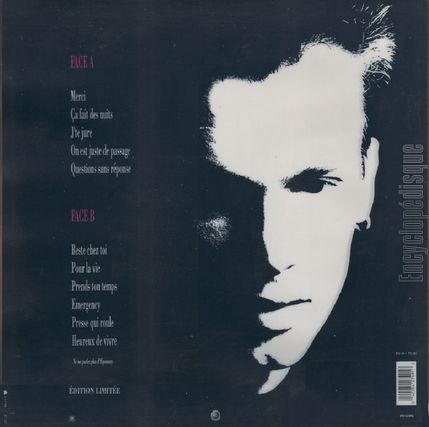 [Pochette de Merci (Florent PAGNY) - verso]