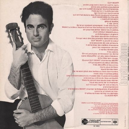 [Pochette de Vive la rose (Guy BART) - verso]