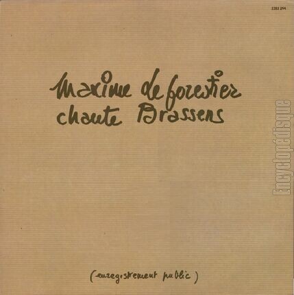 [Pochette de Maxime Le Forestier chante Brassens (Maxime LE FORESTIER)]