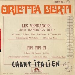 [Pochette de Orietta BERTI -  Les vendanges  (Les FRANCOPHILES) - verso]