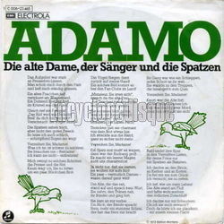 [Pochette de Die alte Dame, der Snger und die sptzen (Salvatore ADAMO)]