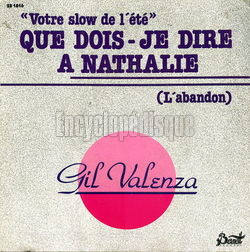 [Pochette de Que dois-je dire  Nathalie (L’abandon) (Gil VALENZA)]