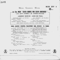 [Pochette de Les sept femmes de Barberousse "Seven brides for seven brothers" (B.O.F.  Films ) - verso]