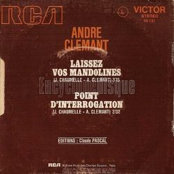 [Pochette de Laissez vos mandolines (Andr CLMANT) - verso]