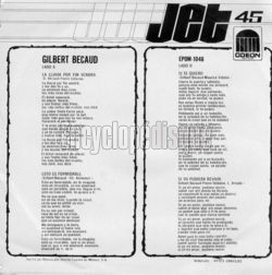 [Pochette de La Lluvia por fin vendra (Gilbert BCAUD) - verso]