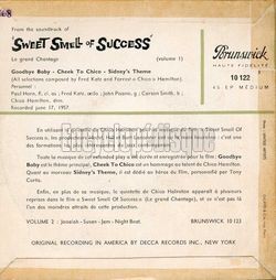 [Pochette de Le grand chantage (Sweet smell of success) (B.O.F.  Films ) - verso]
