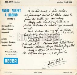 [Pochette de Andr Aubert  Bobino (Andr AUBERT) - verso]