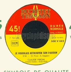 [Pochette de Je voudrais retrouver son pardon (Claude PIRON)]