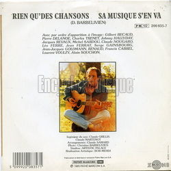[Pochette de Rien qu’des chansons (Didier BARBELIVIEN) - verso]