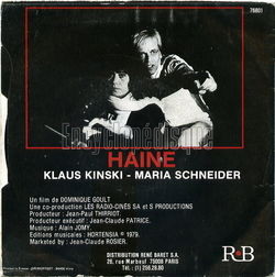[Pochette de Haine (B.O.F.  Films ) - verso]