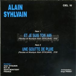 [Pochette de Et je suis ton ami (Alain SYHLVAIN) - verso]