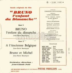 [Pochette de Bruno, l’enfant du dimanche (B.O.F.  Films ) - verso]